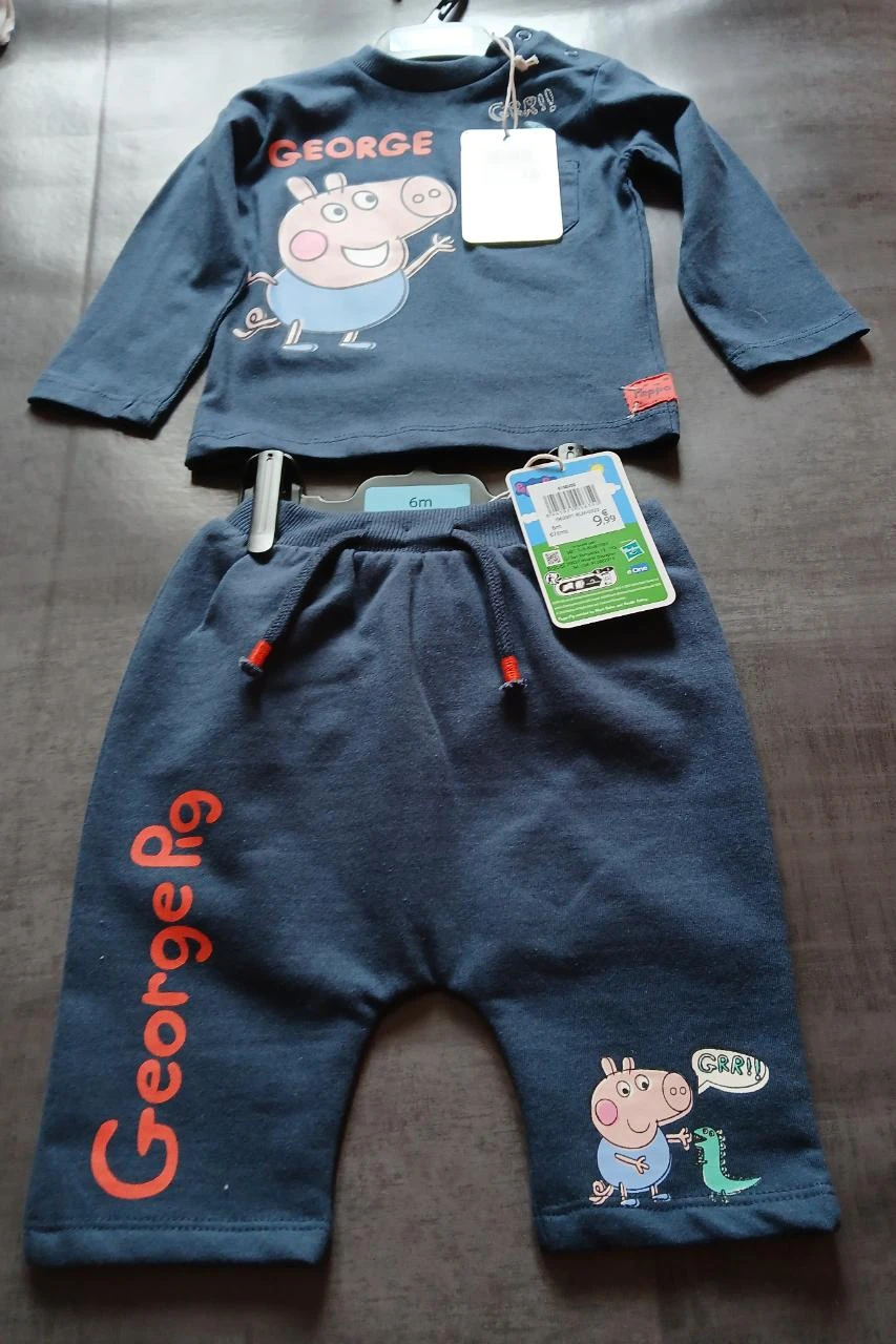 ensemble garcon george peppa pig disney 67 cm 6 mois